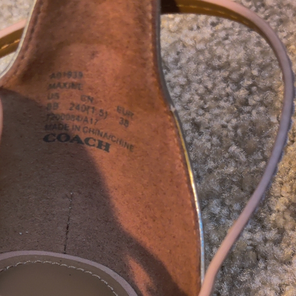 $145 COACH Women's Maxine Beechwood/Silver Calf Leather Sandal US Sz 8 - Picture 8 of 14